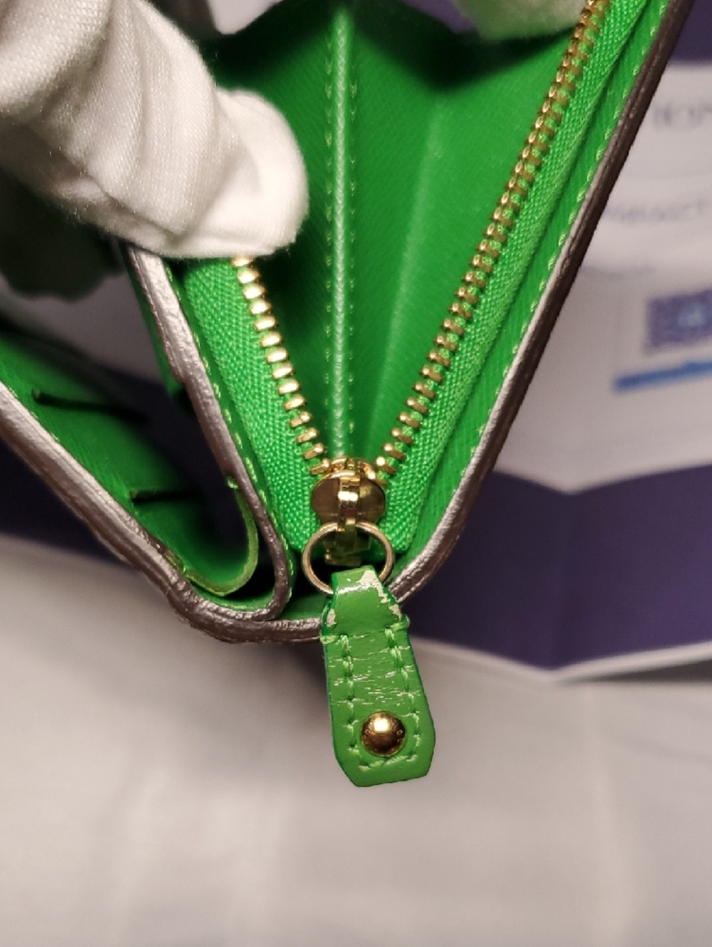 Authentic Louis Vuitton Brown Monogram Wallet with Green Accents - Picture 16 of 16